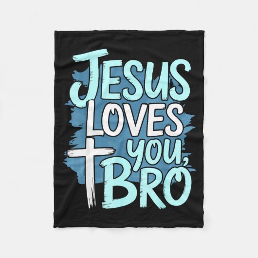 Couverture Polaire Jesus Loves You Bro Christian Religious  (Devant)