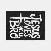 Couverture Polaire Jesus Loves You Bro Christian Religious  (Devant (Horizontal))