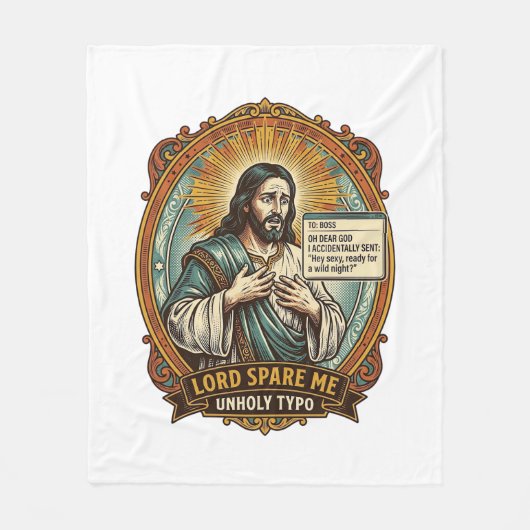 Couverture Polaire Jésus Mauvaise Message Autocorrect Patron Embarras (Devant)
