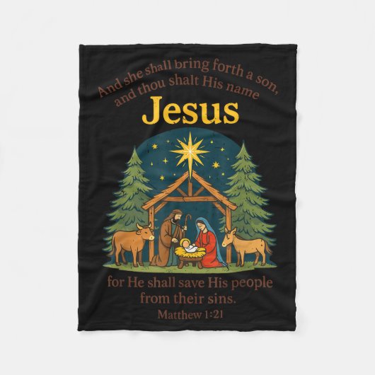 Couverture Polaire Jesus Nativity Christian Christmas Bible Pjs Toddl (Devant)