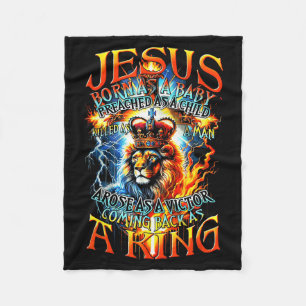 Couverture Polaire Jésus né bébé, prêché enfant, tué