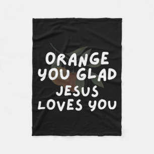 Couverture Polaire Jésus Orange Vous Êtes Heureux Jésus Aime Pun Chré