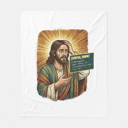 Couverture Polaire Jésus pleurant Erreur de syntaxe Codage Programmeu (Devant)