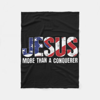 Couverture Polaire Jésus Plus Qu'Un Conquérant _3