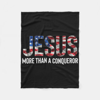 Couverture Polaire Jésus Plus Qu'Un Conquérant Drapeau Américain Vint