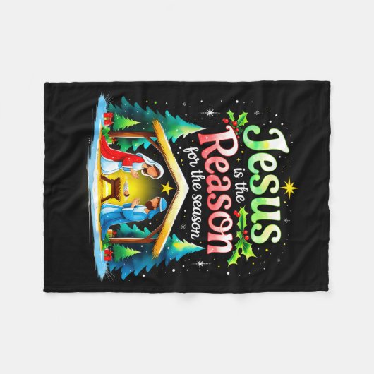 Couverture Polaire Jesus Reason For The Season Nativity Christmas Des (Devant (Horizontal))