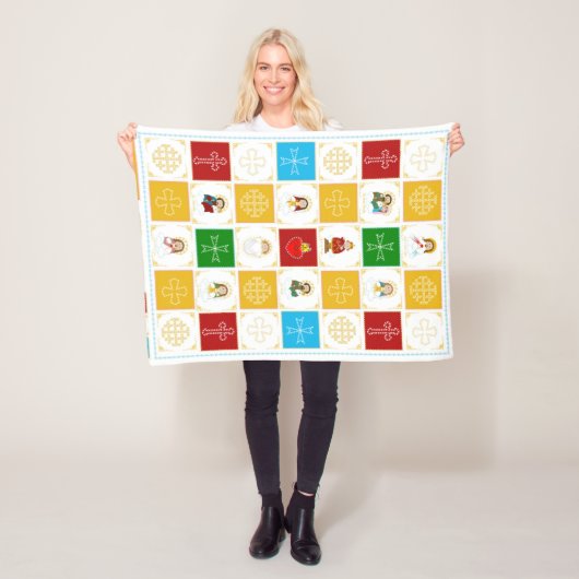 Couverture Polaire Jésus, Saints et Anges (En situation)