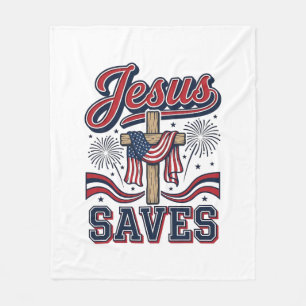 Couverture Polaire Jésus Sauve Chemise Chrétienne Patriotique Vintage