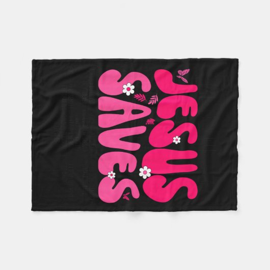 Couverture Polaire Jesus Saves Bible Verse Christian Faith Religious (Devant (Horizontal))