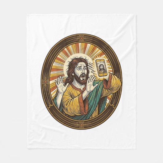 Couverture Polaire Jesus Selfie Accidentel avec Double Menton Caméra (Devant)