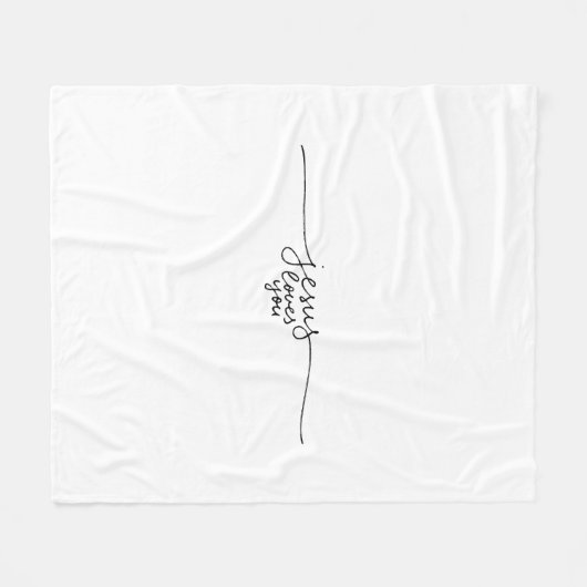 Couverture Polaire Jésus T'Aime Blanche (Devant (Horizontal))