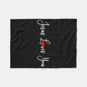 Couverture Polaire Jésus t'aime - chrétien religieux (Devant (Horizontal))