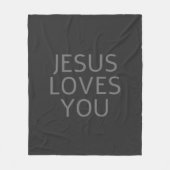 Couverture Polaire Jésus t'aime | gris clair et foncé (Devant)