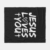 Couverture Polaire Jésus t'aime, Jésus (Devant (Horizontal))