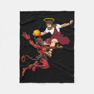 Couverture Polaire Jésus Traversant Le Diable Joueur Bysketbyll Dunk