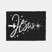 Couverture Polaire Jesus Tree Christian Christmas Faith Snowflakes Cr (Devant (Horizontal))