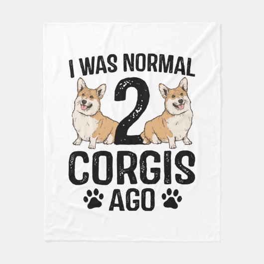 Couverture Polaire J'étais normal il y a 2 Corgis Chien (Devant)