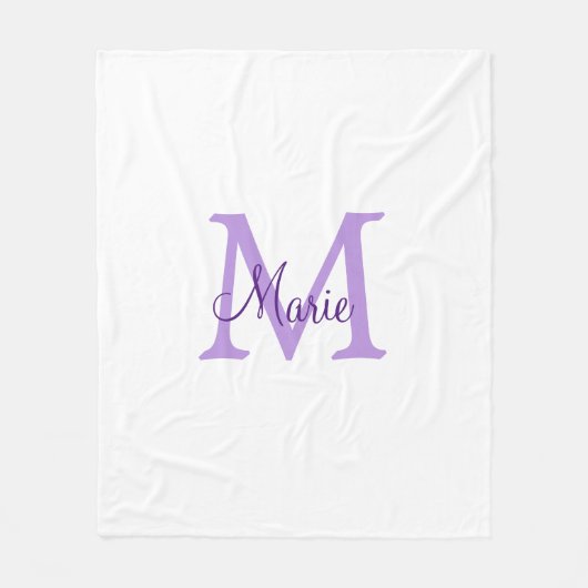 Couverture Polaire jeté simple minimal ajouter nom monogramme rose ro (Devant)