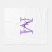 Couverture Polaire jeté simple minimal ajouter nom monogramme rose ro (Devant (Horizontal))