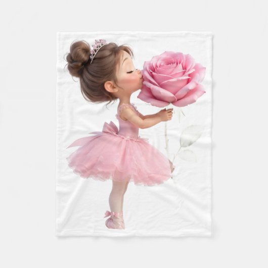 Couverture Polaire Jeter une petite ballerine rose (Devant)