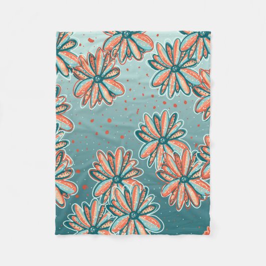 Couverture Polaire Jetez une couverture, des fleurs d'orange par Lisa (Devant)