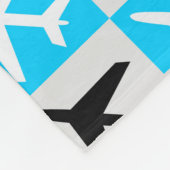 Couverture Polaire Jets d'aviation bleu géométrique (Coin)