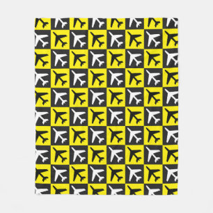 Couverture Polaire Jets volants géométriques jaunes Avion