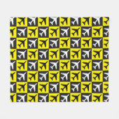 Couverture Polaire Jets volants géométriques jaunes Avion (Devant (Horizontal))