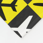 Couverture Polaire Jets volants géométriques jaunes Avion (Coin)