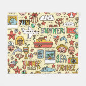 Couverture Polaire Jeu de doodles de voyage (Devant (Horizontal))