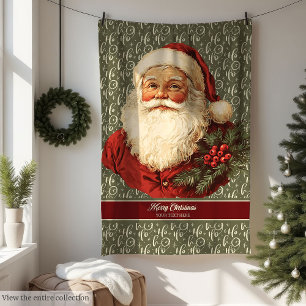 Couverture Polaire Jeu de Noël Festif à l'ancienne Père Noël