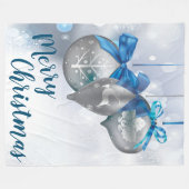 Couverture Polaire Jeu de Noël Jeu d'ornements Flocon de neige d'hive (Devant (Horizontal))