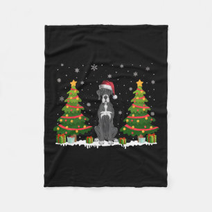 Couverture Polaire Jeu de Noël Lumières grand chien Danse Santa Hat N