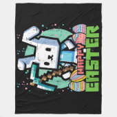 Couverture Polaire Jeu de pixels de lapin de Pâques joyeux  (Devant)