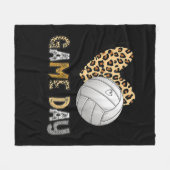 Couverture Polaire Jeu de volleyball Bleu Vibes Volleyball Maman (Devant (Horizontal))