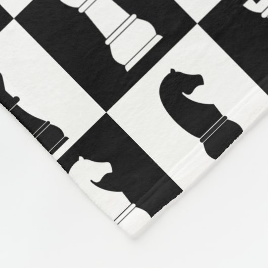 Couverture Polaire Jeu d'échecs noir classique Figures Motif (Coin)