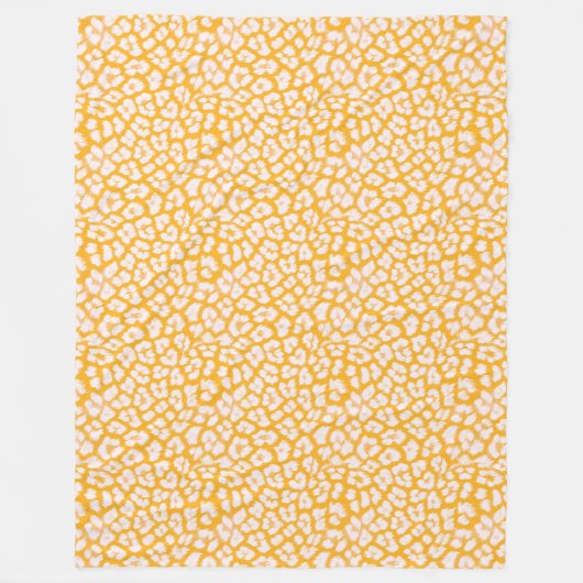 Couverture Polaire Jeu d'oreiller blanc jaune abstrait empreinte de l (Devant)