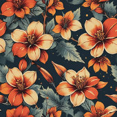 Couverture Polaire Jeu floral populaire de mousse vert et terre cuite