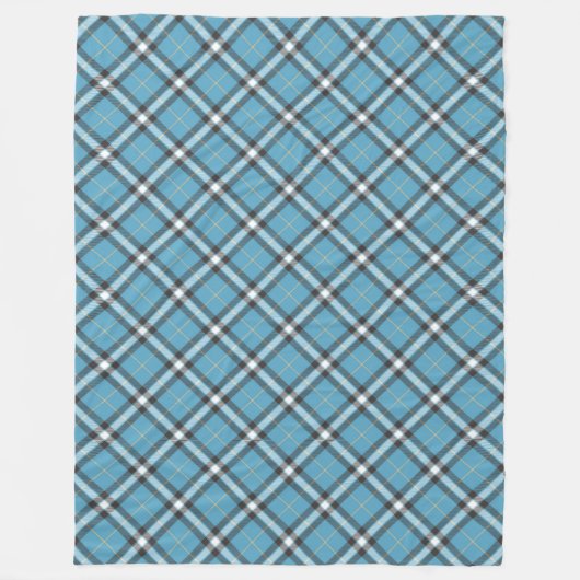 Couverture Polaire Jeu Plaid classique dans les tons bleu et jaune (Devant)