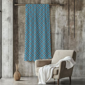 Couverture Polaire Jeu Plaid classique dans les tons bleu et jaune