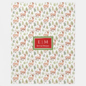 Couverture Polaire Jeu unique aquarelle festif de rennes jetez (Devant)