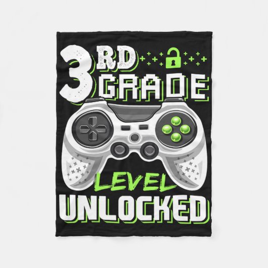Couverture Polaire Jeu vidéo déverrouillé de 3e année à l'école (Devant)