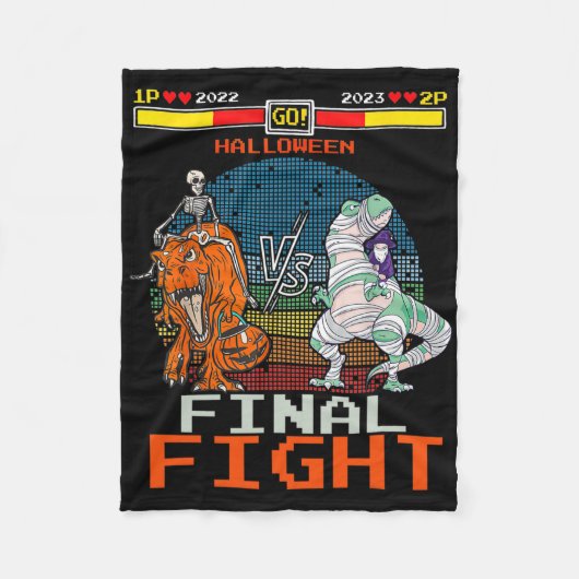 Couverture Polaire Jeu vidéo Halloween T-rex Skeleton maman - Final (Devant)