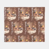 Couverture Polaire Jeune Amérindien posant sur un mur en bois (Devant (Horizontal))