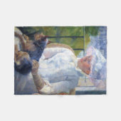 Couverture Polaire Jeune fille et son chien, Mary Cassatt (Devant (Horizontal))