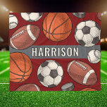 Couverture Polaire Jeux Monogrammes Personnalisés Deep Red Sports<br><div class="desc">Parfait pour les sportifs de tous âges et familles pour les événements sportifs. Restez au chaud lors des matchs de football, de football, de hockey et de basket-ball et bougez sur le canapé avec cette couverture en toison monogrammée multisport à motif multisport. Comprend un motif cool et unique à la...</div>