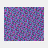 Couverture Polaire Jewel Butterflies in Purple and Blue Pattern (Devant (Horizontal))