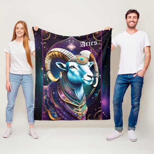 Couverture Polaire Jewel Galaxy Zodiac Aries (En situation)