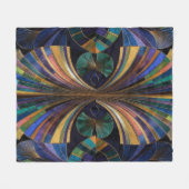 Couverture Polaire Jewel Tone Peacock Blue Purple Gold Art Deco (Devant (Horizontal))