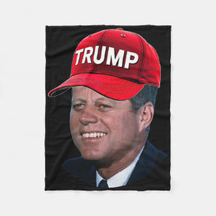 Couverture Polaire Jfk portant un chapeau Trump drôle John F Kennedy